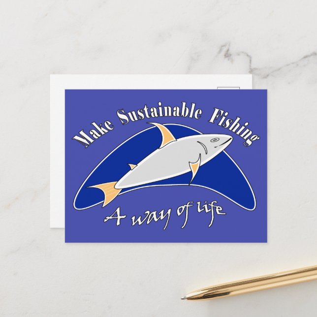 Make sustainable fishing a way of life holiday postcard (Front/Back In Situ)