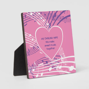 MAKE SWEET MUSIC Darling Wife VALENTINE Plaque