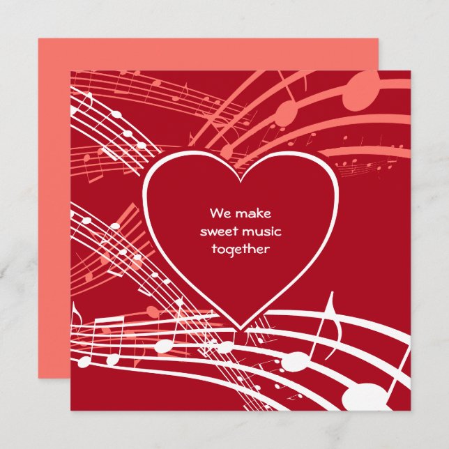 MAKE SWEET MUSIC | Heart Musical Notes | VALENTINE (Front/Back)