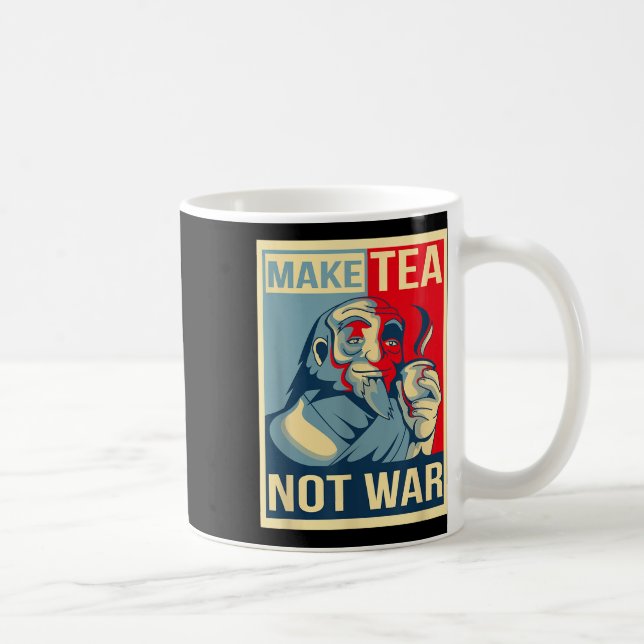 Make Tea Not War. Tealover Japanese Buddha Herbal  Coffee Mug (Right)