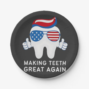 Make Teeth Great Again 4th of July Dental Paper Plates