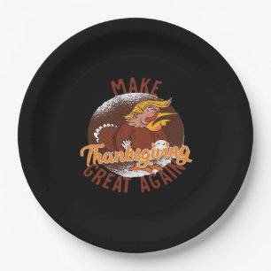 Make Thanksgiving Great Again Funny Turkey Trumpki Paper Plates
