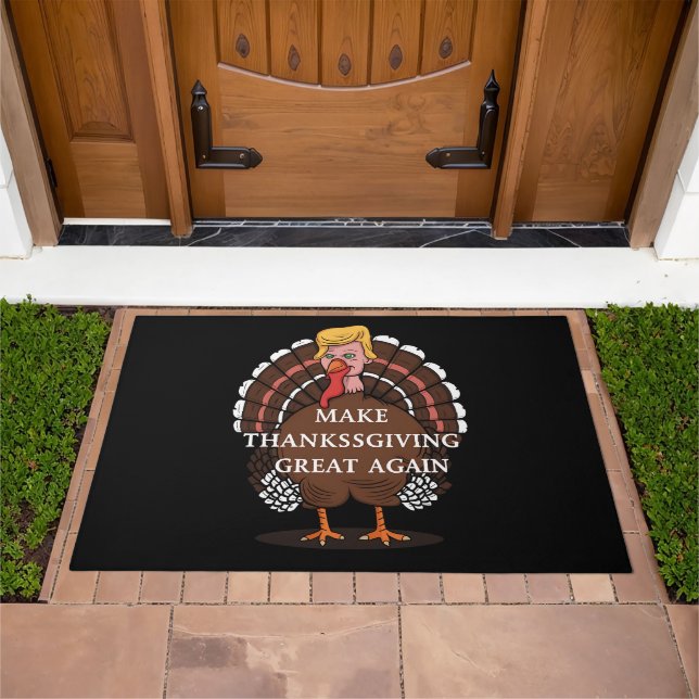 Make Thanksgiving Great Again Trump Turkey 2024  Doormat (Outdoor)