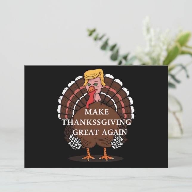Make Thanksgiving Great Again Trump Turkey 2024  Invitation (Standing Front)