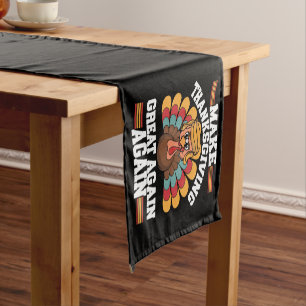 Make Thanksgiving Great Again Trump Turkey 2024 Short Table Runner