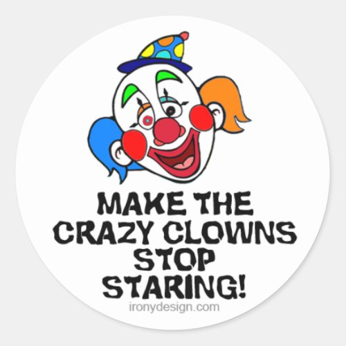 Make the Crazy Clowns Classic Round Sticker