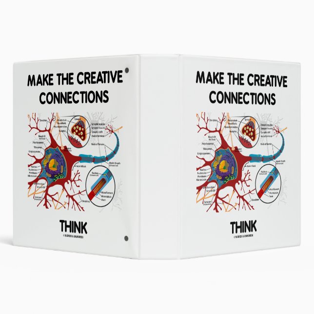 Make The Creative Connections Think Neuron Synapse 3 Ring Binder (Background)