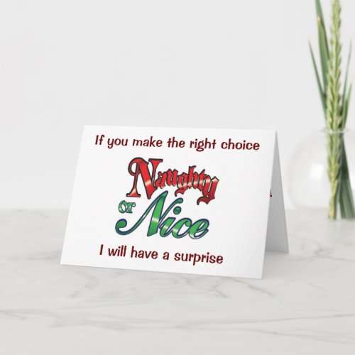 MAKE THE DECISION NAUGHTY OR NICE THIS YEAR HOLIDAY CARD