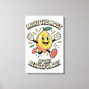 Make the Most – Lemon Poster Art Canvas Print