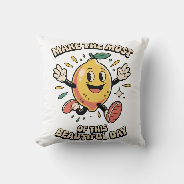 Make the Most – Lemon Throw Pillow (Front)