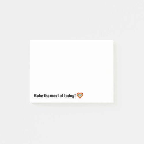 Make the Most of Today Rainbow Heart Notepad