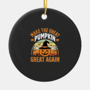 Make The Pumpkin Great Again Halloween Design_1 Ceramic Ornament