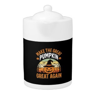 Make The Pumpkin Great Again Halloween Design_1 Teapot