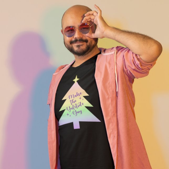 Make the Yuletide Gay Pastel Rainbow T-Shirt (Creator Uploaded)