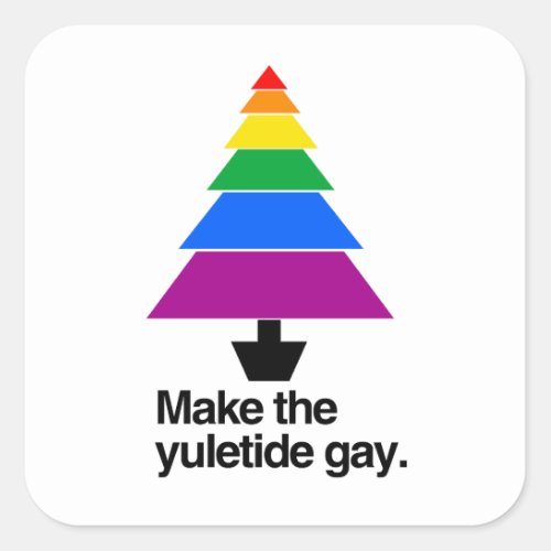 MAKE THE YULETIDE GAY SQUARE STICKER