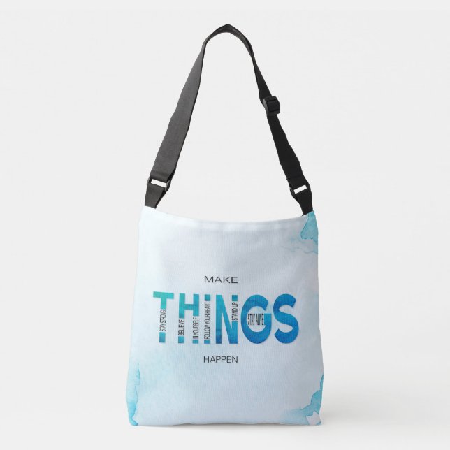 Make Things Happen - Funky Blue Mix Edition  Crossbody Bag (Front)