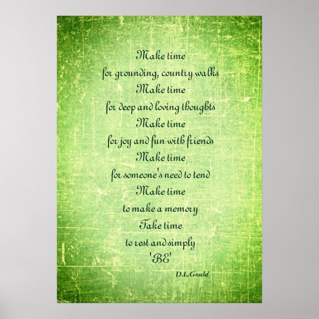 'Make time' poem art poster (Front)