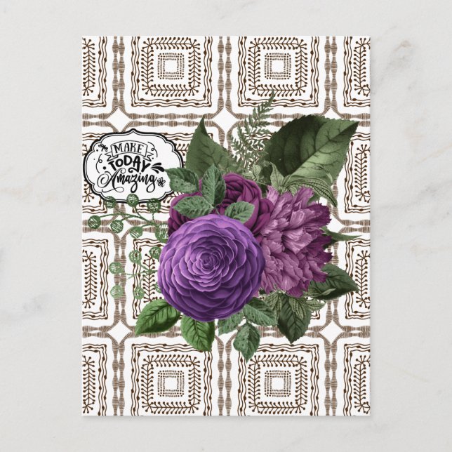 Make Today Amazing  Floral Designer Postcard (Front)