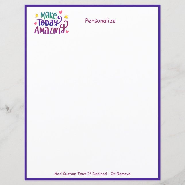 Make Today Amazing Inspirational Quote Personalize (Front)