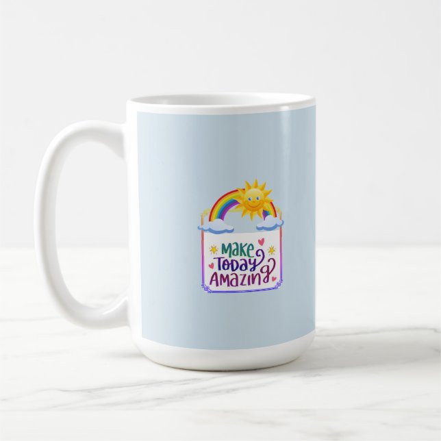 'Make Today Amazing' Personalized Name Encouraging Coffee Mug (Left)