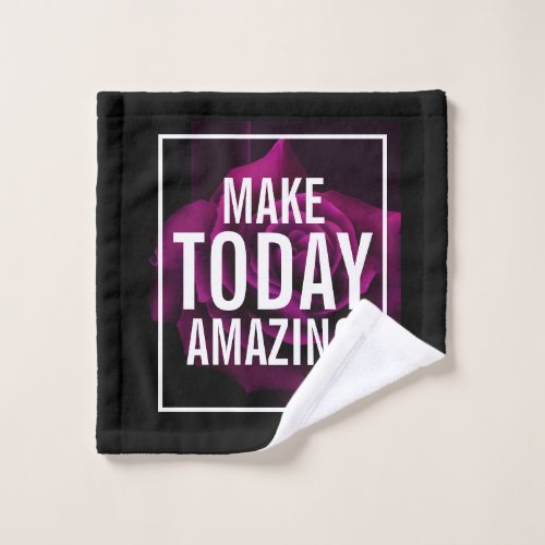Make today Amazing Purple Rose Inspirational Bath Towel Set