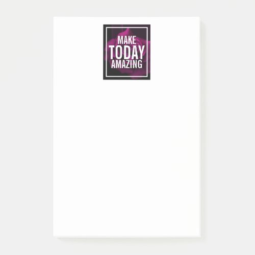 Make today Amazing Purple Rose Inspirational Post_it Notes