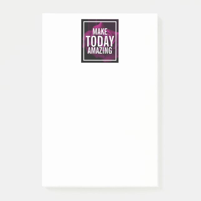Make today Amazing Purple Rose Inspirational Post-it Notes (Front)