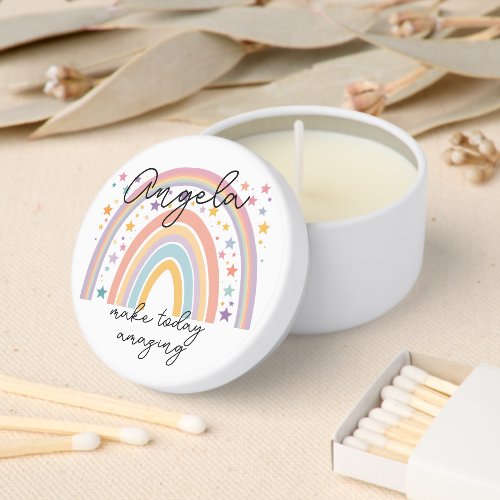 Make Today Amazing Rainbow mental health Mini Candle Favors
