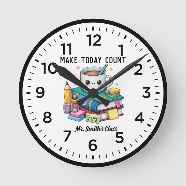 Make Today Count Kawaii Classroom Clock (Front)