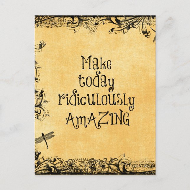 Make Today Ridiculously Amazing Life Quote Postcard (Front)