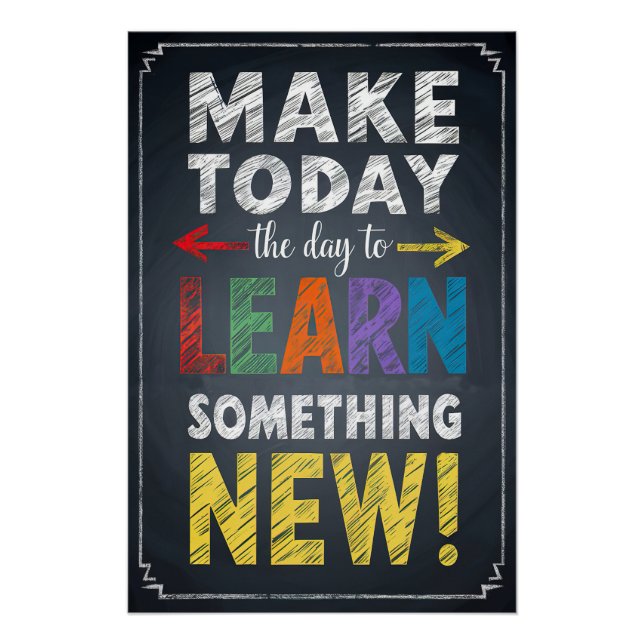 Make Today the Day to Learn Something New Poster (Front)