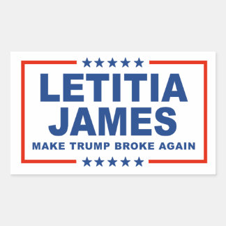 Make Trump Broke Again - Letitia James Rectangular Sticker