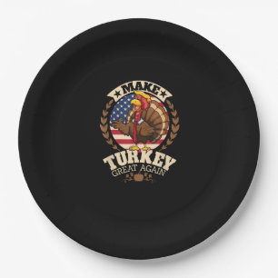 Make Turkey Great Again Funny Thanksgiving Trumpki Paper Plates