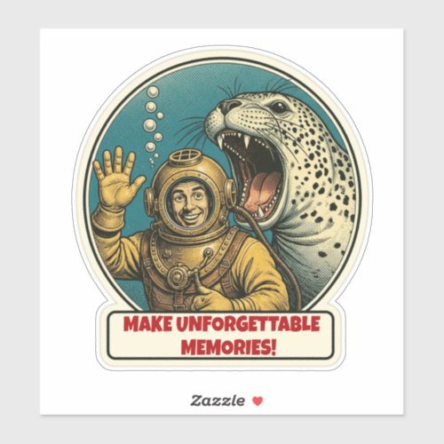Make Unforgettable Memories Vintage Diver Seal Sticker