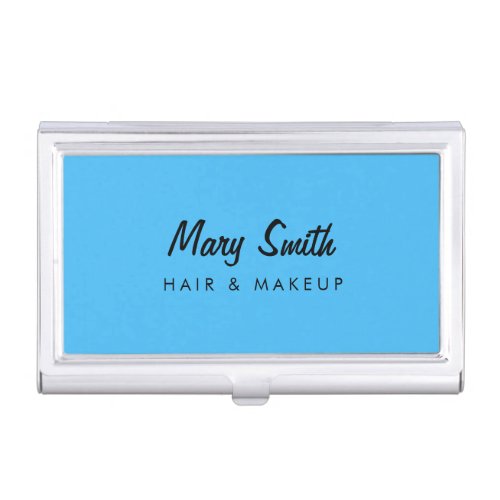 Make Up And Hair Cayman Blue Business Card Case