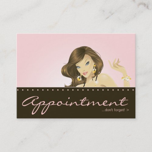 Make up Artist Appointment Card Pretty Pink Woman Business Cards