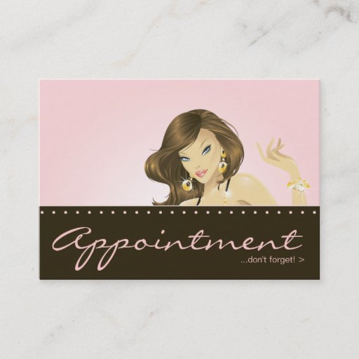 Customizable Make up Artist Appointment Card Pretty Pink Woman Business Cards