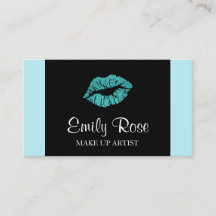 Make Up Artist Black and Teal Glitter Kiss