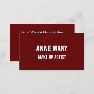 Make Up Artist Burgundy Red Maroon Colorful Cute Business Card