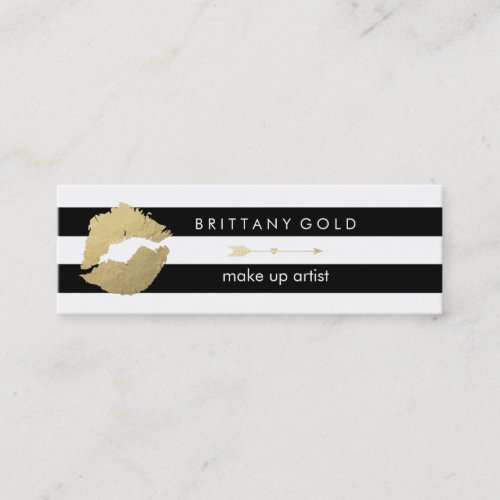 Make Up Artist Business Card _ Chic Gold and Black