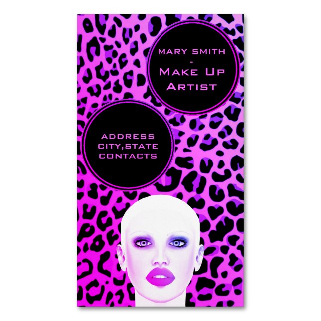 Make Up Artist Business Card Magnet (Front Vertical)