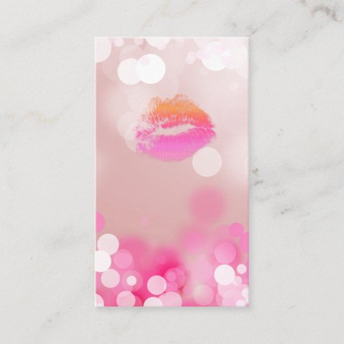 Make up Artist Business Card Pink Lips &amp; Lights