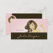 Make up Artist Business Card Pink Woman (Front/Back)