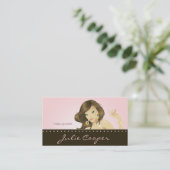 Make up Artist Business Card Pink Woman (Standing Front)