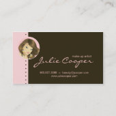 Make up Artist Business Card Pink Woman (Back)