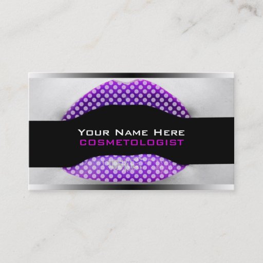 Customizable Make-Up Artist  Business Cards Purple Polka Dots