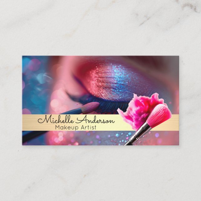 Make Up Artist | Colorful Foundation | Beauty  Business Card (Front)