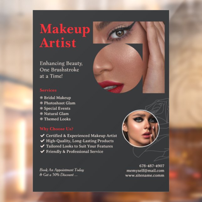 Make Up Artist Custom Window Cling (Sheet 2)