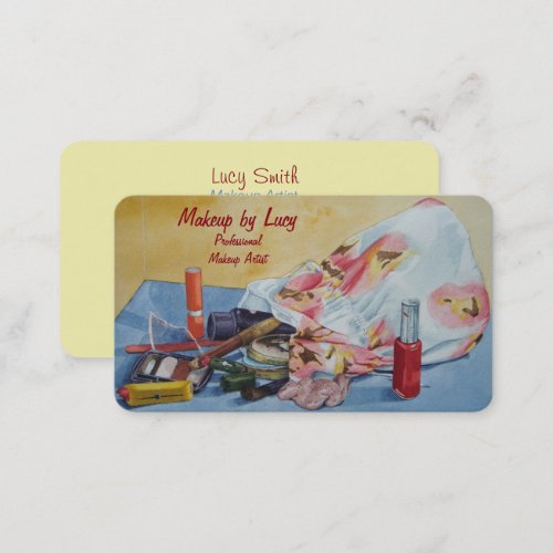 make up artist design retro make up bag beauticans business card