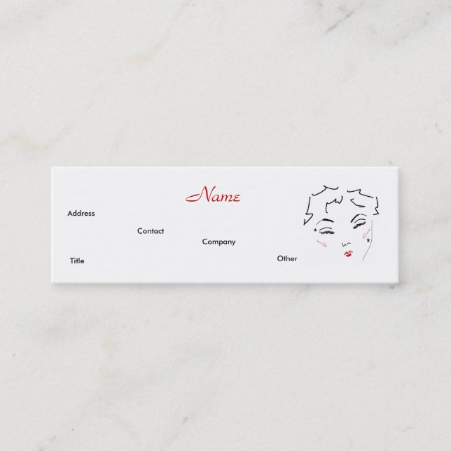 Make-up Artist Diva Lips I Mini Business Card (Front)